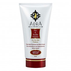 کرم ضد آفتاب آدرا SPF50 بدون رنگ مخصوص پوست چرب